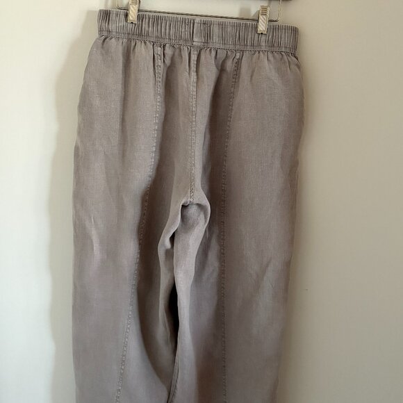 Jones & Co Women's 100% Linen Gray Wide Leg Pants Summer Casual Pants Sz L - Picture 2 of 4
